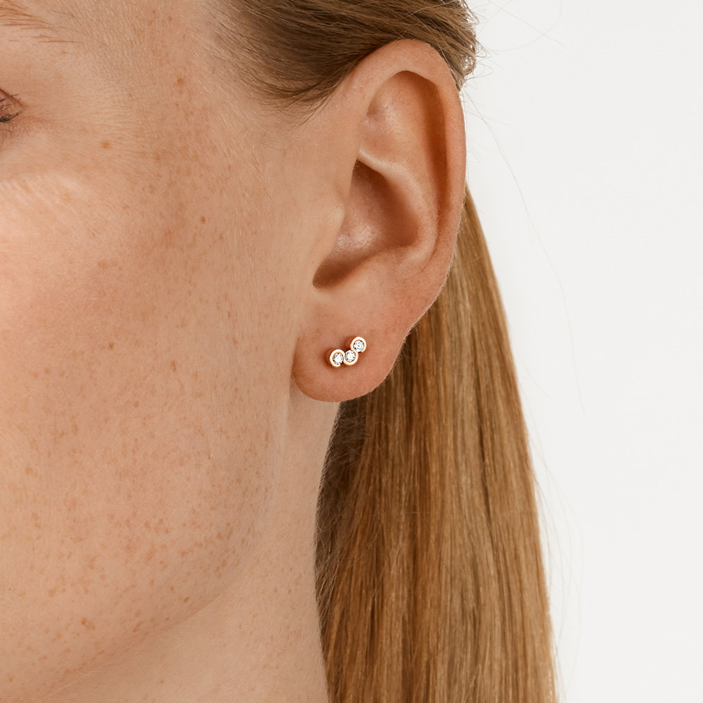 Niessing Diamond Wave Ohrstecker | Au 750 | Classic Red 